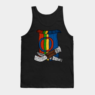 a flag logo hand drawn for the sami people. with traditional knives. Tank Top